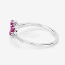 0.68 Carat Genuine Ruby and White Diamond 14K White Gold Ring-11