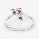 0.68 Carat Genuine Ruby and White Diamond 14K White Gold Ring-12