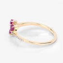 0.68 Carat Genuine Ruby and White Diamond 14K Yellow Gold Ring-11