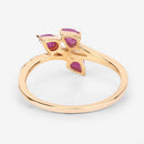 0.68 Carat Genuine Ruby and White Diamond 14K Yellow Gold Ring-12
