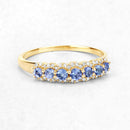 0.51 Carat Genuine Tanzanite and White Diamond 14K Yellow Gold Ring-10