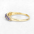 0.51 Carat Genuine Tanzanite and White Diamond 14K Yellow Gold Ring-11