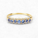 0.51 Carat Genuine Tanzanite and White Diamond 14K Yellow Gold Ring-13