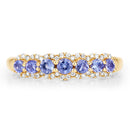 0.51 Carat Genuine Tanzanite and White Diamond 14K Yellow Gold Ring-7