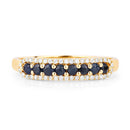 0.43 Carat Genuine Blue Sapphire and White Diamond 14K Yellow Gold Ring-7