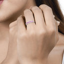 0.47 Carat Genuine Ruby and White Diamond 14K White Gold Ring-14