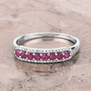 0.47 Carat Genuine Ruby and White Diamond 14K White Gold Ring-8