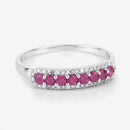 0.47 Carat Genuine Ruby and White Diamond 14K White Gold Ring-10