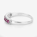0.47 Carat Genuine Ruby and White Diamond 14K White Gold Ring-11