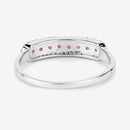 0.47 Carat Genuine Ruby and White Diamond 14K White Gold Ring-12