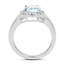 2.37 Carat Genuine Blue Topaz and White Topaz .925 Sterling Silver Ring-5