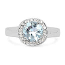 2.37 Carat Genuine Blue Topaz and White Topaz .925 Sterling Silver Ring-6