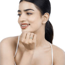 0.32 Carat Genuine Zambian Emerald and White Diamond 14K White Gold Ring-13