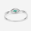 0.32 Carat Genuine Zambian Emerald and White Diamond 14K White Gold Ring-12