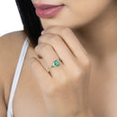 1.07 Carat Genuine Zambian Emerald and White Diamond 14K Yellow Gold Ring-10