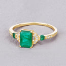 1.07 Carat Genuine Zambian Emerald and White Diamond 14K Yellow Gold Ring-8