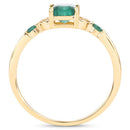1.07 Carat Genuine Zambian Emerald and White Diamond 14K Yellow Gold Ring-6