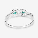 0.35 Carat Genuine Zambian Emerald and White Diamond 14K White Gold Ring-12