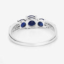 1.08 Carat Genuine Blue Sapphire and White Diamond 14K White Gold Ring-12