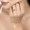 1.02 Carat Genuine Ruby and White Diamond 14K White Gold Ring-14