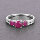 1.02 Carat Genuine Ruby and White Diamond 14K White Gold Ring-8