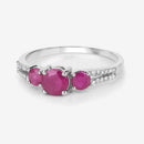 1.02 Carat Genuine Ruby and White Diamond 14K White Gold Ring-9
