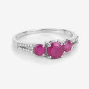 1.02 Carat Genuine Ruby and White Diamond 14K White Gold Ring-10