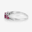 1.02 Carat Genuine Ruby and White Diamond 14K White Gold Ring-11