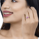 1.02 Carat Genuine Ruby and White Diamond 14K White Gold Ring-15