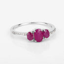 1.02 Carat Genuine Ruby and White Diamond 14K White Gold Ring-10