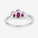 1.02 Carat Genuine Ruby and White Diamond 14K White Gold Ring-12