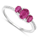1.02 Carat Genuine Ruby and White Diamond 14K White Gold Ring-6