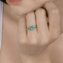 0.68 Carat Genuine Zambian Emerald and White Diamond 14K Yellow Gold Ring-11