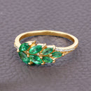 0.68 Carat Genuine Zambian Emerald and White Diamond 14K Yellow Gold Ring-9
