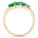 0.68 Carat Genuine Zambian Emerald and White Diamond 14K Yellow Gold Ring-7