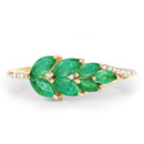 0.68 Carat Genuine Zambian Emerald and White Diamond 14K Yellow Gold Ring-8