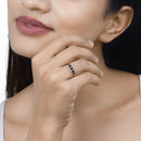 1.05 Carat Genuine Blue Sapphire and White Diamond 14K Yellow Gold Ring-11