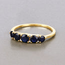 1.05 Carat Genuine Blue Sapphire and White Diamond 14K Yellow Gold Ring-8