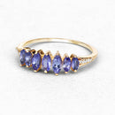 0.76 Carat Genuine Tanzanite and White Diamond 14K Yellow Gold Ring-9