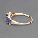 0.76 Carat Genuine Tanzanite and White Diamond 14K Yellow Gold Ring-11