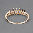 0.76 Carat Genuine Tanzanite and White Diamond 14K Yellow Gold Ring-12