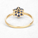 0.45 Carat Genuine Blue Sapphire and White Diamond 10K Yellow Gold Ring-10
