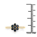 0.45 Carat Genuine Blue Sapphire and White Diamond 10K Yellow Gold Ring-7