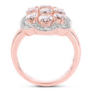 3.06 Carat Genuine Morganite and White Diamond .925 Sterling Silver Ring-5