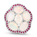 4.66 Carat Genuine Ethiopian Opal and Ruby .925 Sterling Silver Ring-6