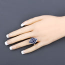 3.48 Carat Genuine Blue Sapphire and White Zircon .925 Sterling Silver Ring-9