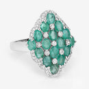 2.68 Carat Genuine Zambian Emerald and White Zircon .925 Sterling Silver Ring-9