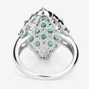 2.68 Carat Genuine Zambian Emerald and White Zircon .925 Sterling Silver Ring-10
