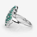 2.68 Carat Genuine Zambian Emerald and White Zircon .925 Sterling Silver Ring-11