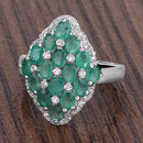 2.68 Carat Genuine Zambian Emerald and White Zircon .925 Sterling Silver Ring-13